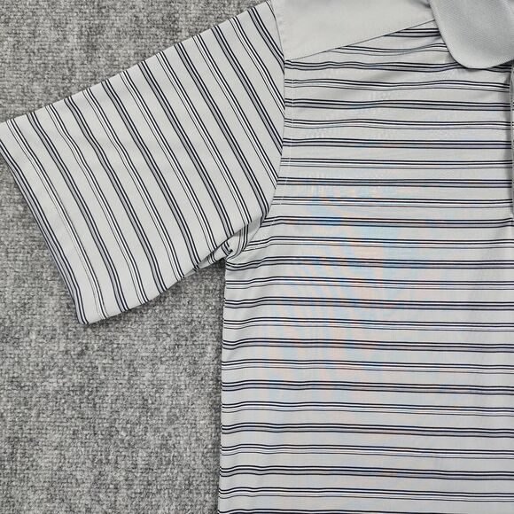 Spyglass Pebble Beach Shirt Mens Medium Gray Striped Golf Polo Performance - Picture 7 of 14